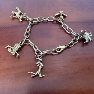 Vintage Disney Lion King Charm Bracelet – 5 Characters Gold Tone 1990s